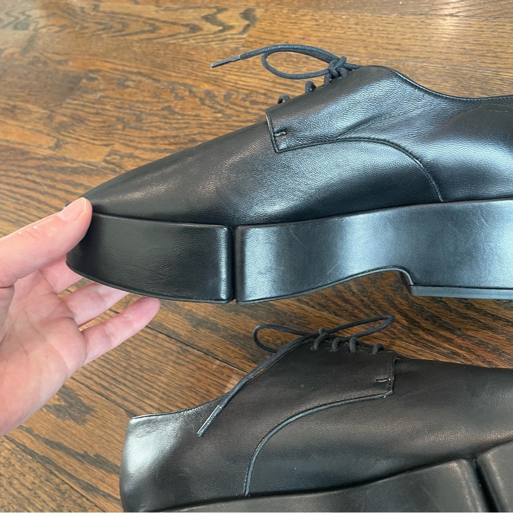 Cleregie Black Leather Split Sole Platform Loafers - image 7